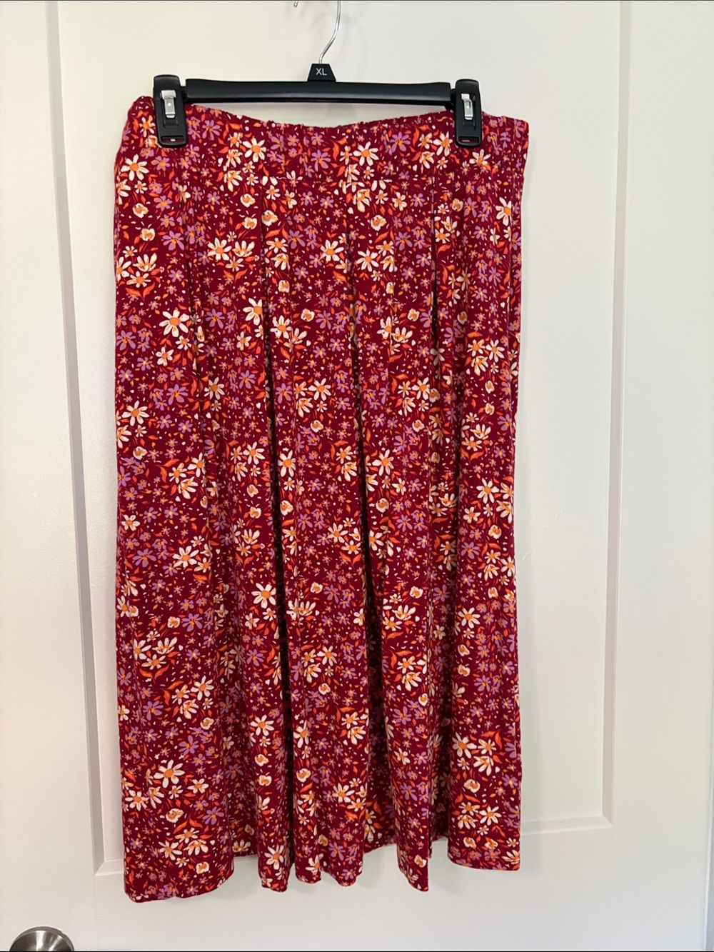 Draper James Burgundy Floral Skirt